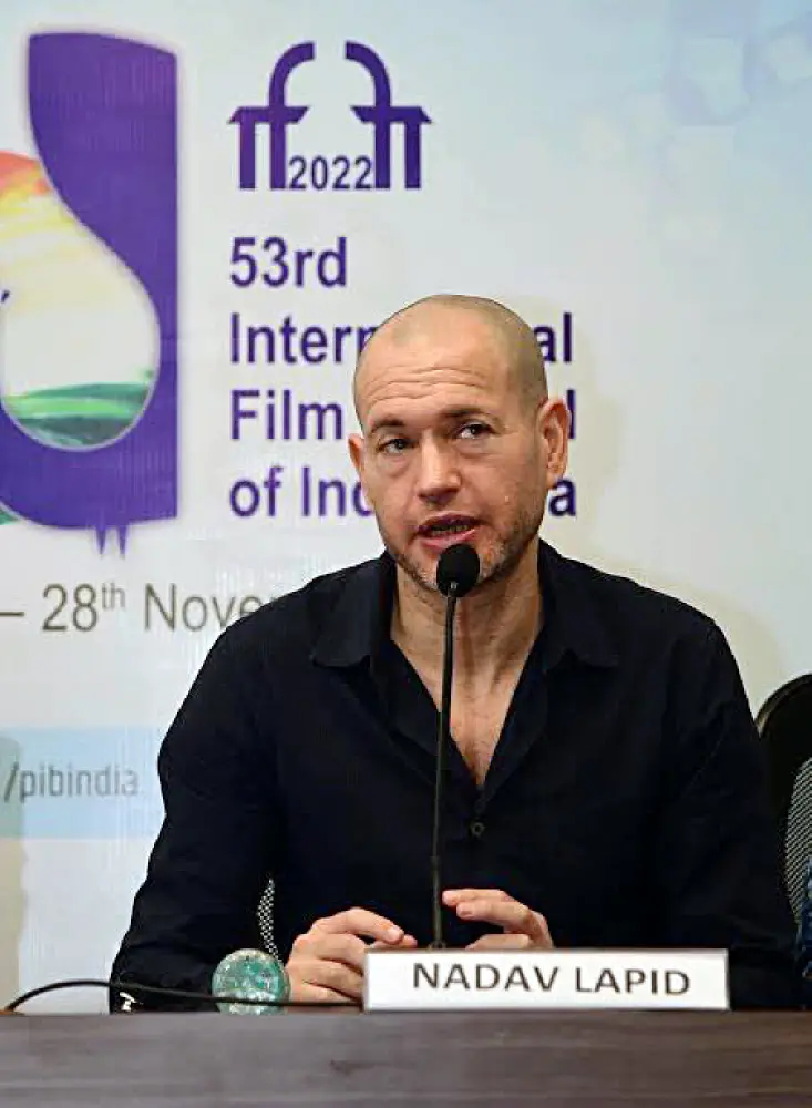 IFFI Jury Head Nadav Lapid delivering his remarks on 'The Kashmir Files' at the festival's closing ceremony at Panaji |ANI Photo