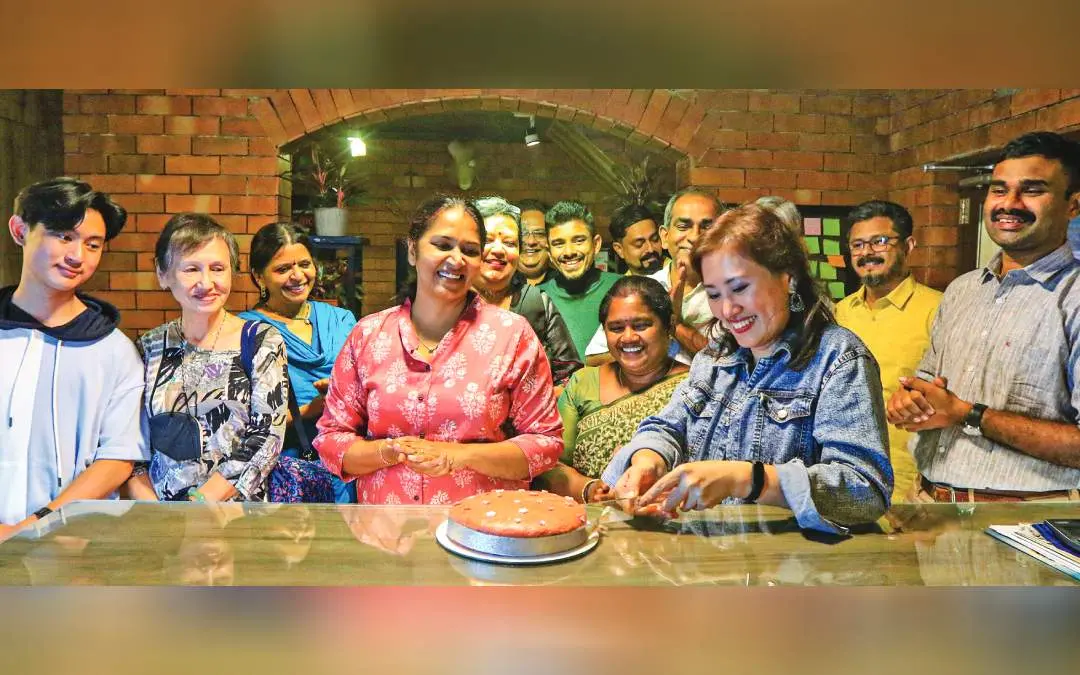 Karen Chee with the members of 'Kothiyans' WhatsApp group