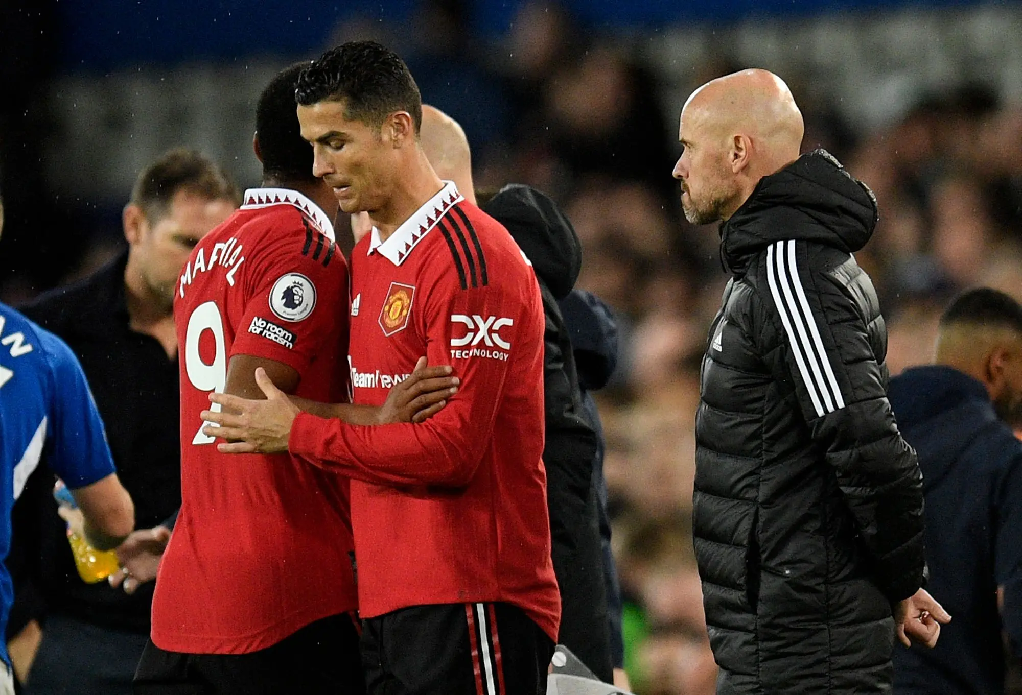 Erik ten Hag and Cristiano Ronaldo | Photo: File/AFP