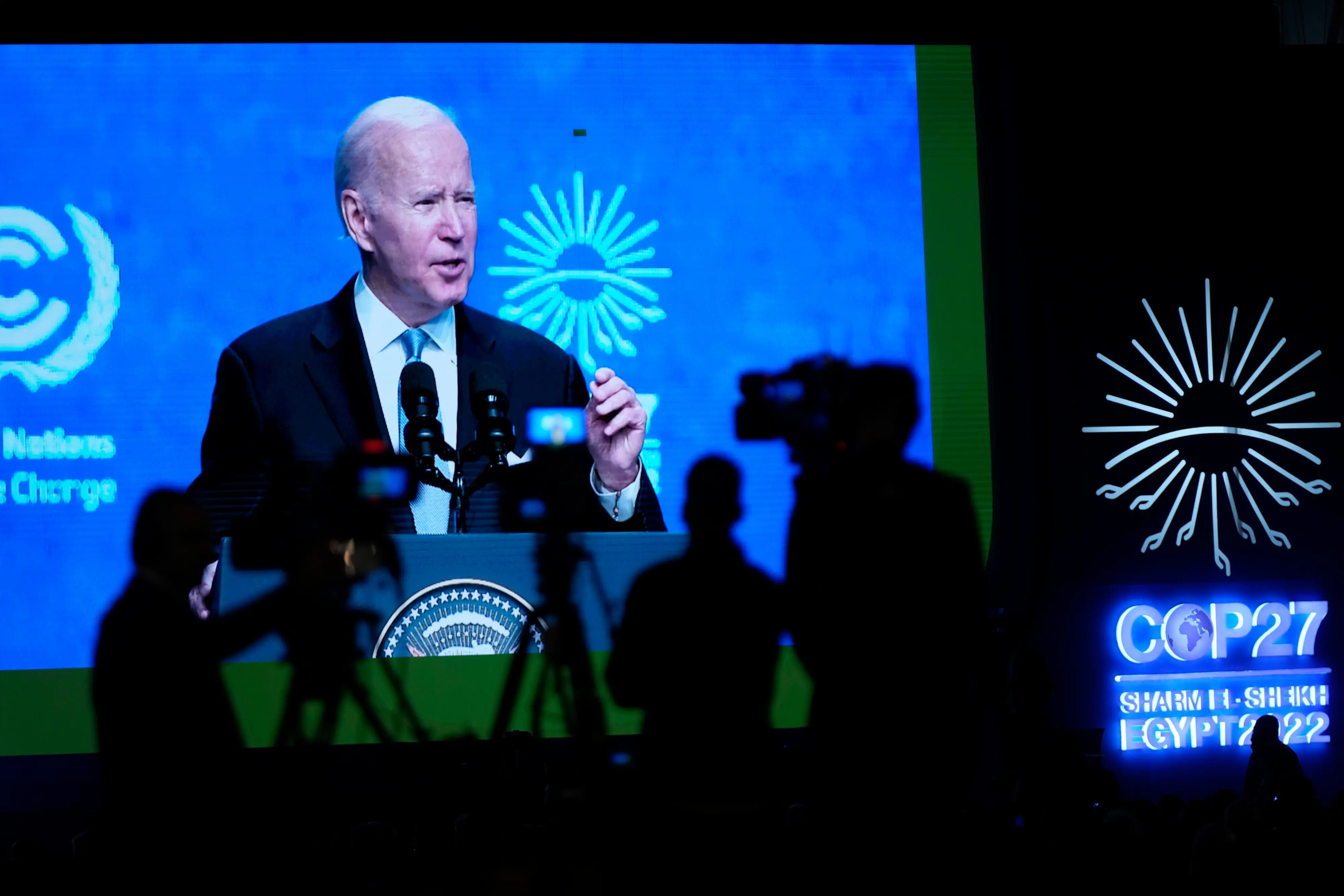 Joe Biden speaks at the COP27 | AP