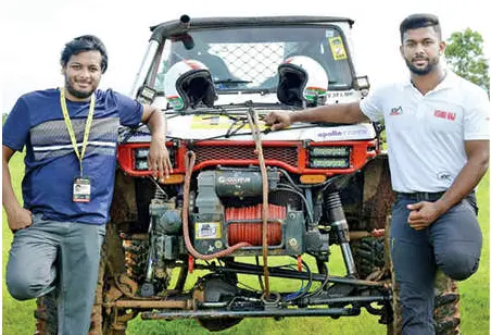 Anand Manjooran and Vishnu Raj with their gypsy