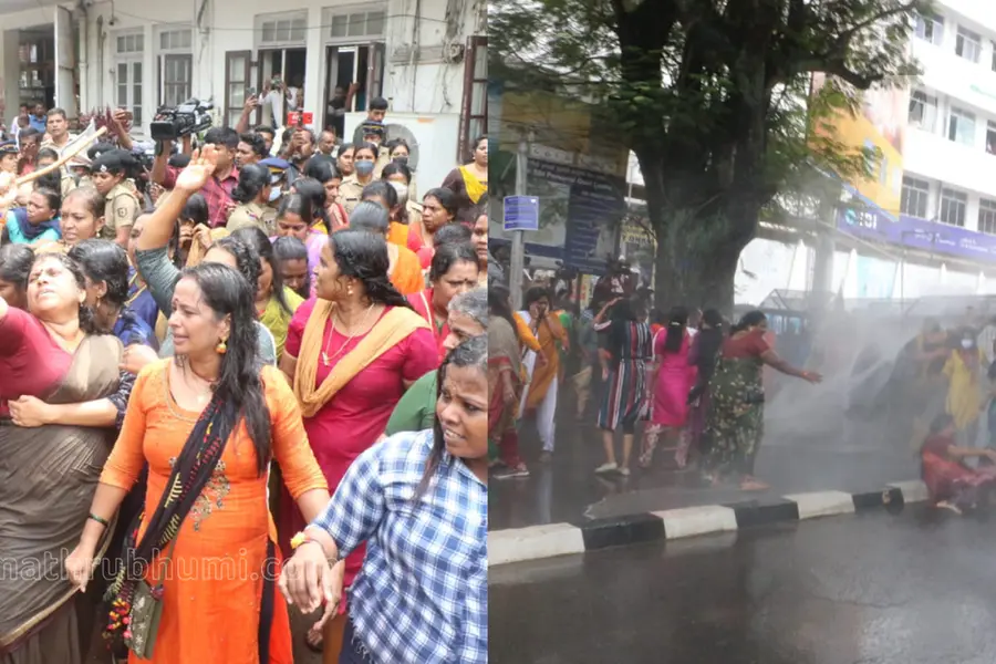സംഘര്‍ഷം: മേയര്‍ക്കെതിരെ കരിങ്കൊടി; മഹിളാമോര്‍ച്ച പ്രവര്‍ത്തകര്‍ക്കുനേരെ ജലപീരങ്കി | VIDEO