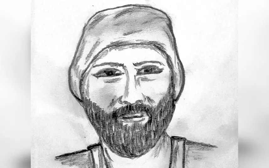 The sketch of the suspect released by the police
