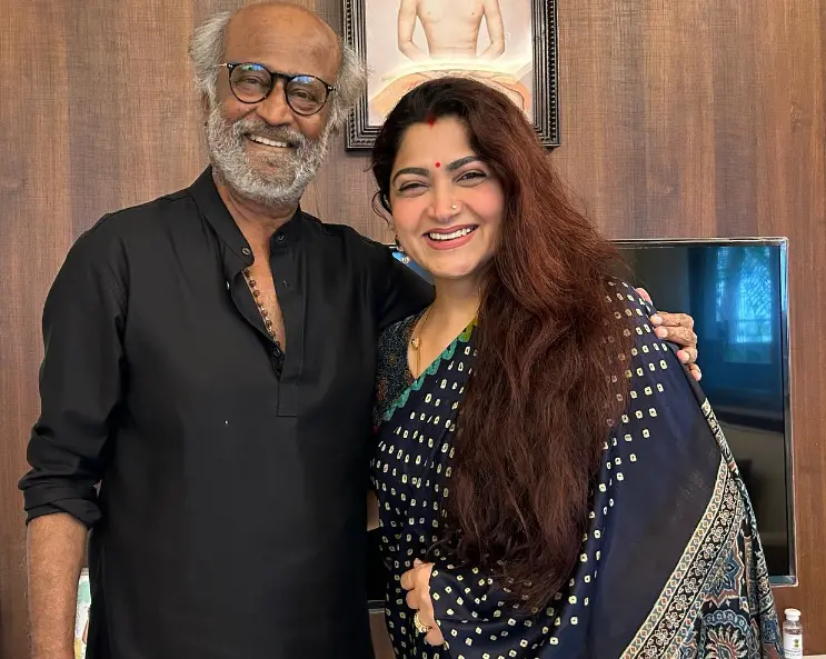 Rajinikanth and Khushbu. Photo: Instagram/khushsundar