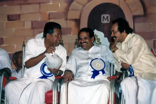 Kodiyeri Balakrishnan with Pinarayi Vijayan (CPM) and CK Padmanabhan (BJP) | Mathrubhumi