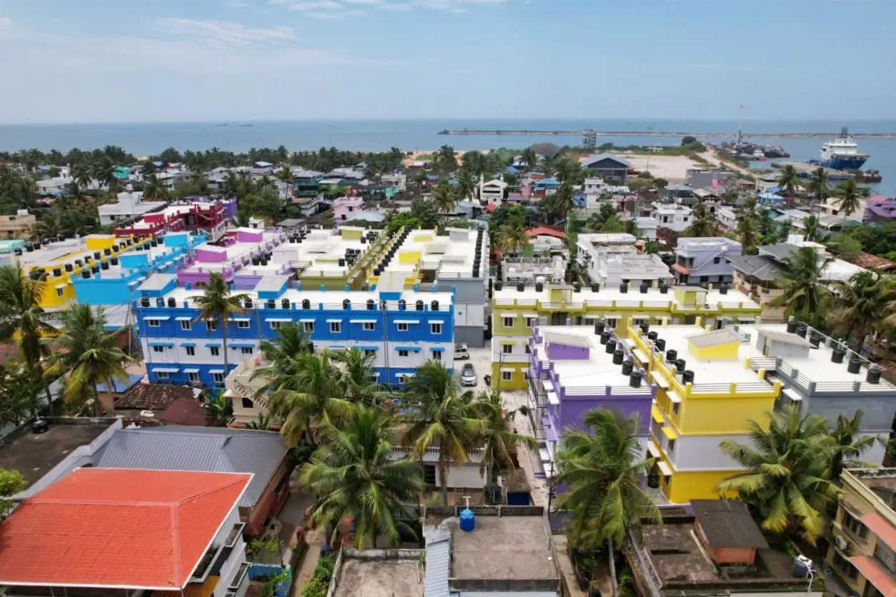 'QSS Neelima', a new housing complex for 114 coastal families in Pallithottam Kollam | Photo: Twitter/PinarayiVijayan