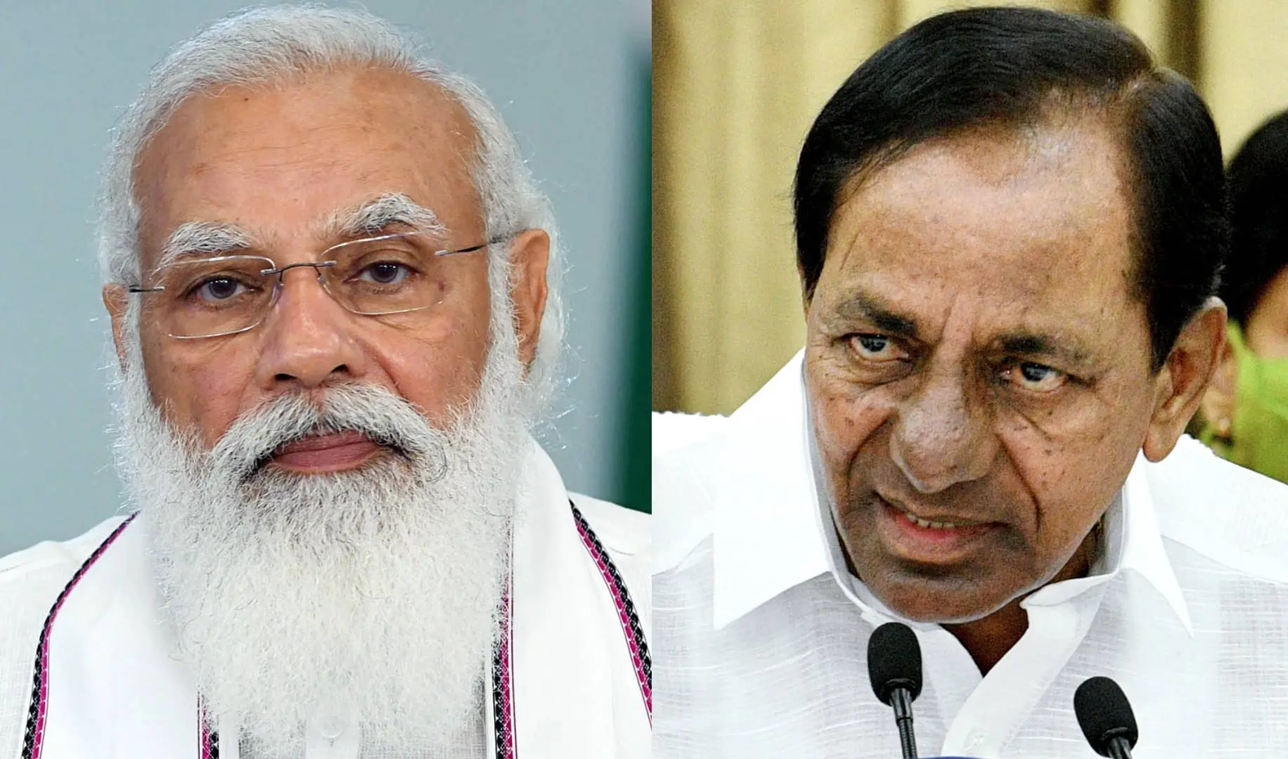 Narendra Modi and K Chandrashekar Rao | Photos: ANI