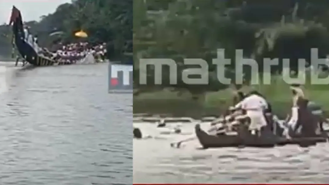 Palliyodam capsized in Achankovil river | Photo: Mathrubhumi/ Screengrab