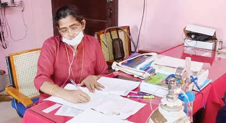 Simi Mol attends Plus Two equivalent examination