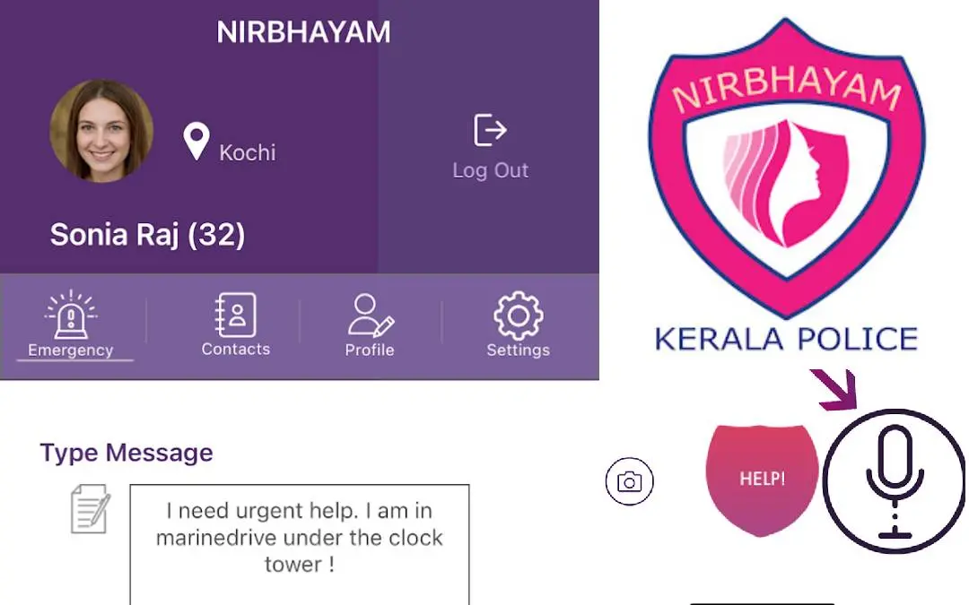 Screenshots of demo of the app