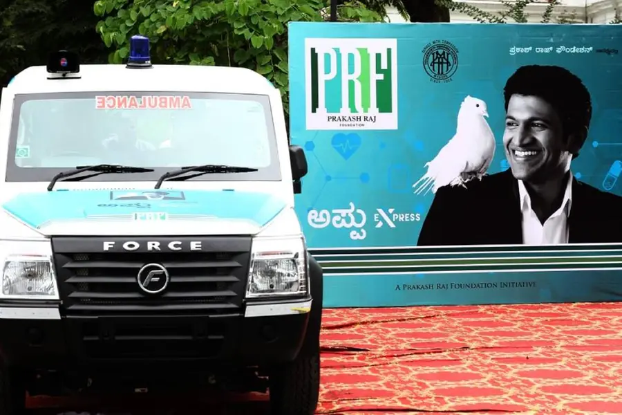 Prakash Raj donates free ambulance to poor in memory of Puneeth Rajkumar