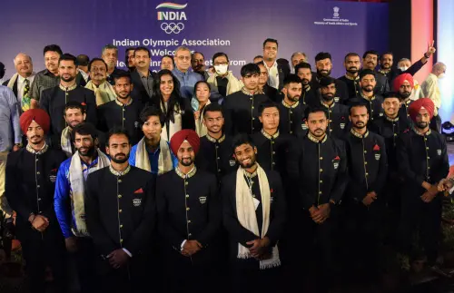 Tokyo Olympic medals winners at  felicitation ceremony I Photo: ANI