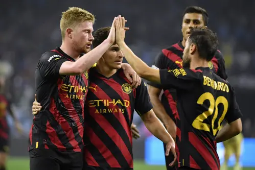 De Bruyne at the double but Haaland kept waiting as City down America