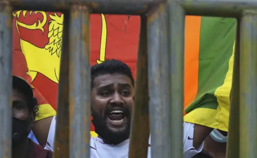 A Sri Lankan protests demanding president Gotabaya Rajapaksa resign, in Colombo | Photo: AP