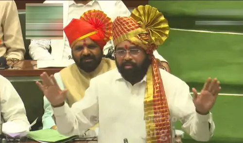 Maharashtra Chief Minister Eknath Shinde speaks during a special session of Maharashtra Assembly, at Vidhan Bhavan in Mumbai, Sunday, July 3, 2022 | Photo: PTI