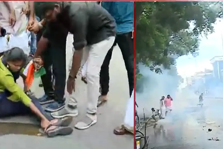 Youth Congress march to secretariat turns violent, police use tear gas, grenades