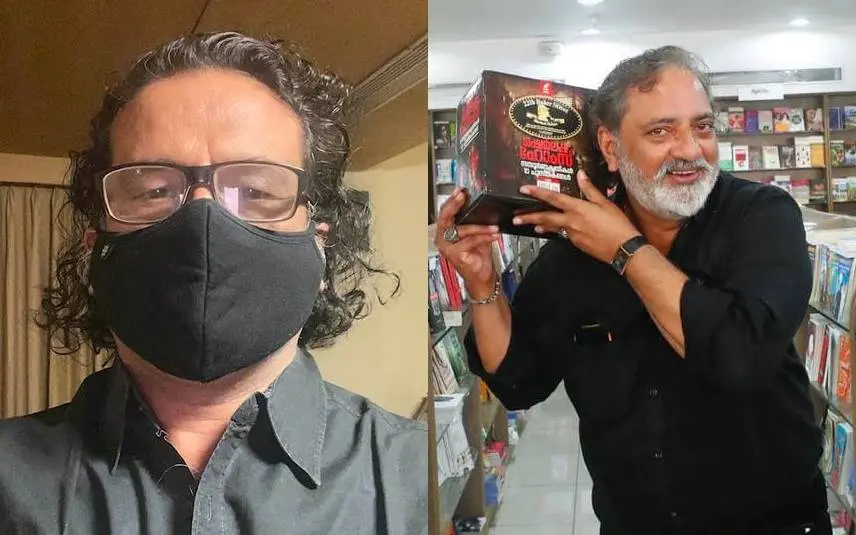 Hareesh Peradi and Joy Mathew in black attire | Photos: facebook.com/hareesh.peradi.98; facebook.com/JoyMathew4u