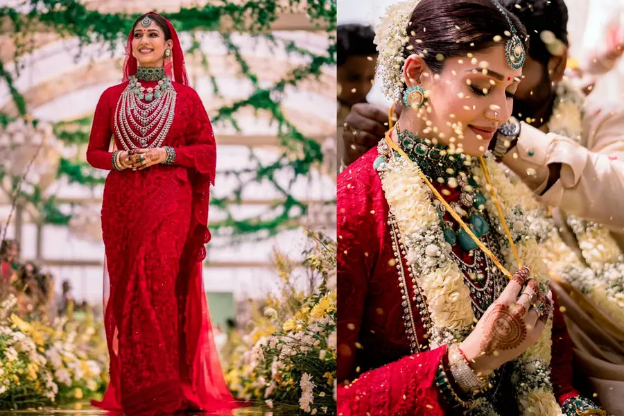 Handcrafted saree to Zambian emerald choker; All about Nayanthara’s bridal look