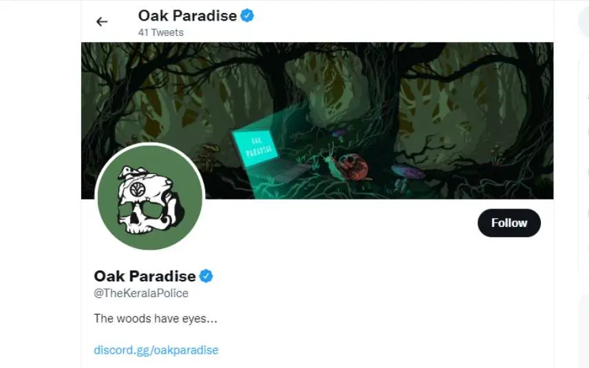 Oak Paradise's Twitter handle