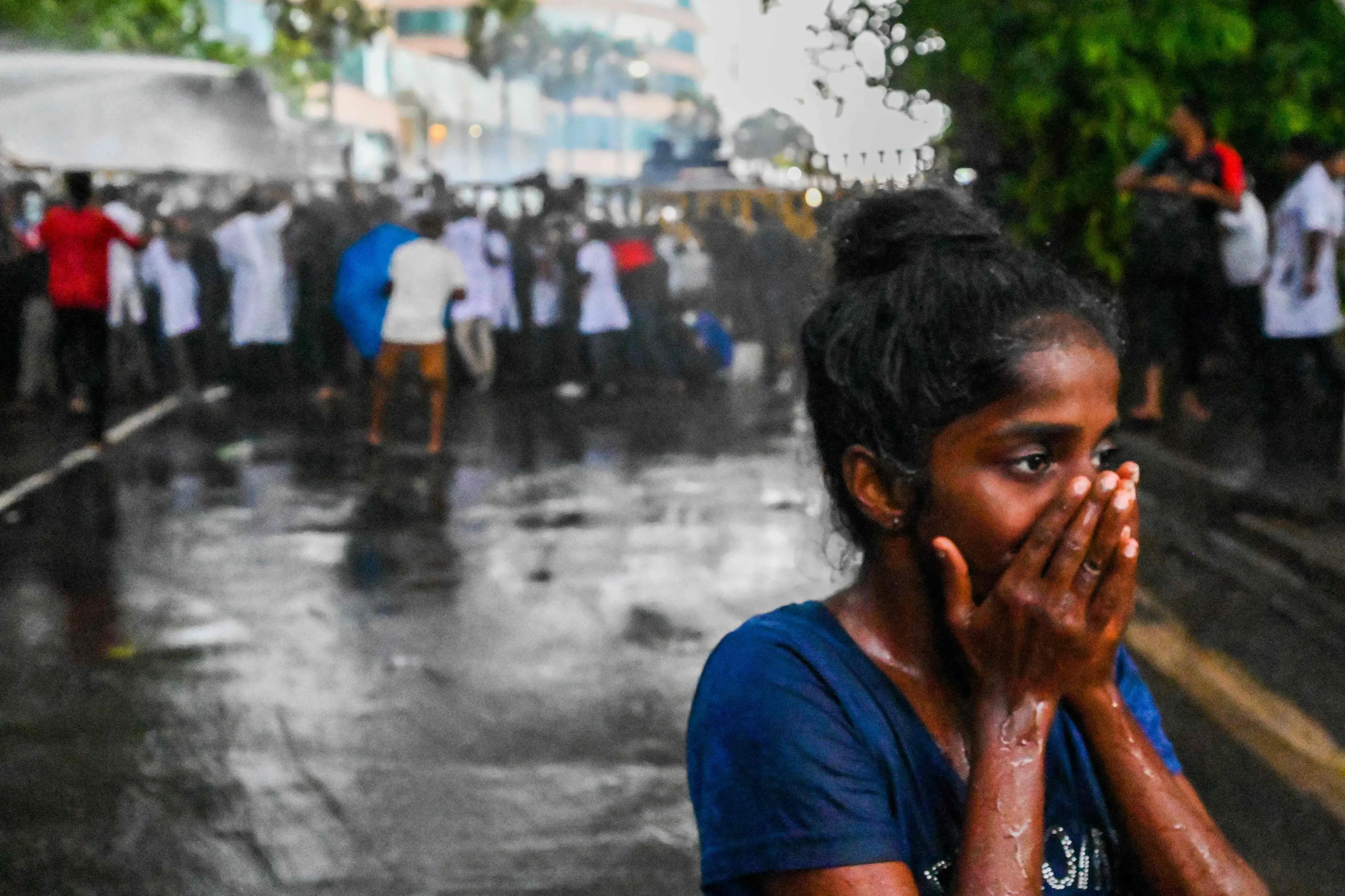 A view from the anti-government demonstration in Sri Lanka. Photo: AFP