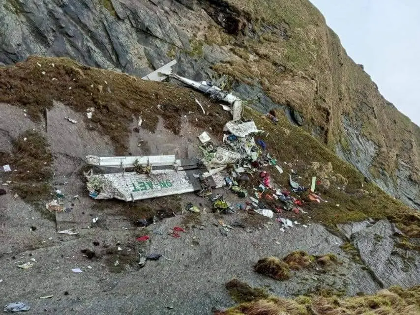 Wreckage of the plane | Photo: ANI