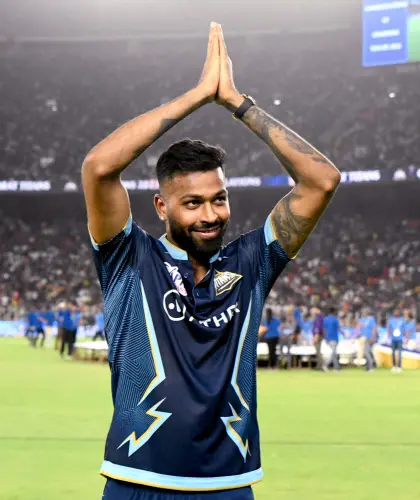 Gujarat Titans skipper Hardik Pandya celebrates after winning the final of IPL 2022 match against Rajasthan Royals, at Narendra Modi Stadium, in Ahmedabad on Sunday | Photo: Twitter/IPL