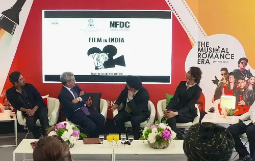 Union Minister for Information & Broadcasting, Youth Affairs and Sports, Anurag Thakur, Actors Nawazuddin Siddiqui, Deepika Padukone and India's Ambassador to France Jawed Ashraf at the inaugural session of the India Pavilion at the 75th Cannes Film Festival, in Cannes on Wednesday | Photo: ANI