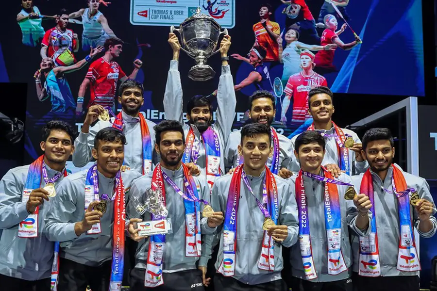 Sports Ministry, BAI announce Rs one cr each for victorious Indian men's badminton team