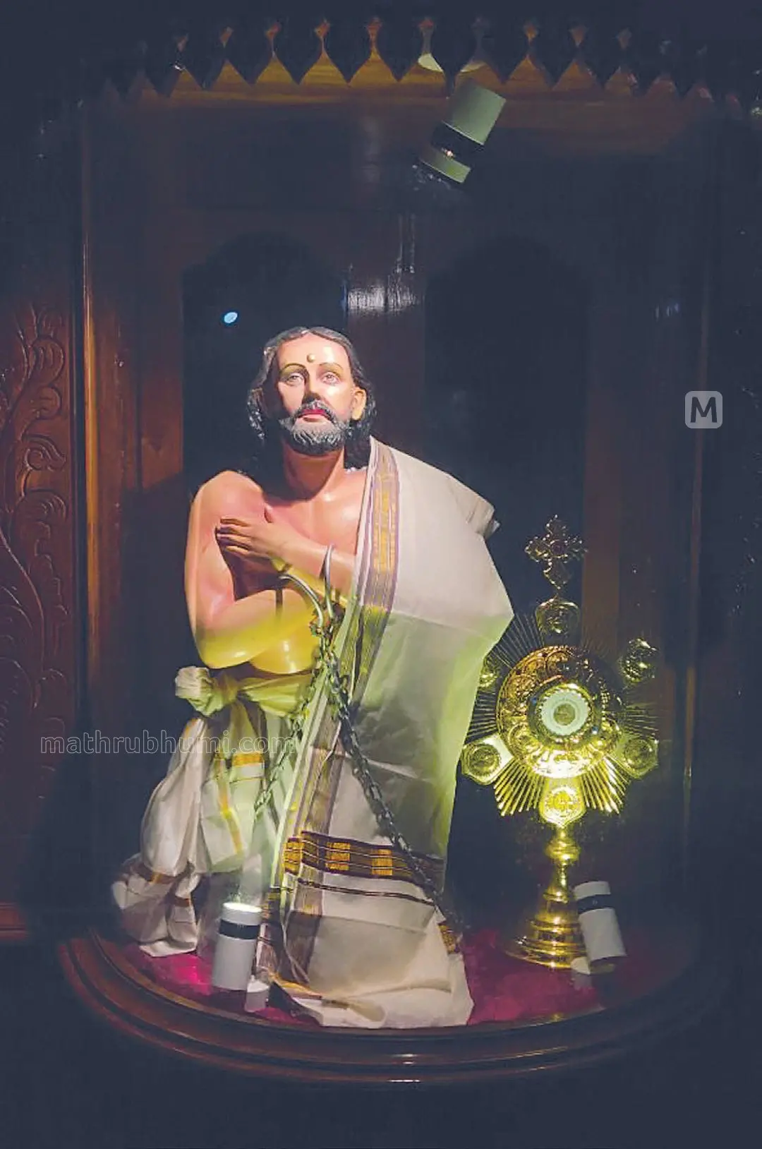 Statue of Devasahayam Pillai at St Antony's church in Kamukincode