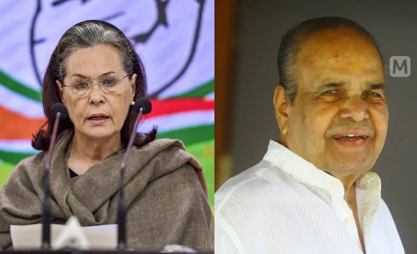 Sonia Gandhi and K Sankaranarayanan. Photo: PTI, Mathrubhumi Archives