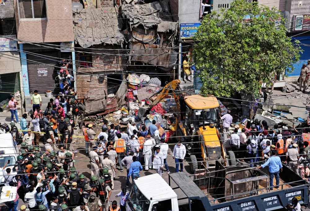 A view of the Jahangirpuri site where the anti-encroachment drive is being conducted  | ANI Photo