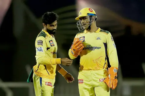 Ravindra Jadeja, captain of Chennai Super Kings with teammate MS Dhoni | PTI