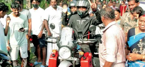 Sindhu and her son Gopakumar set off to Ladakh from Ernakulam