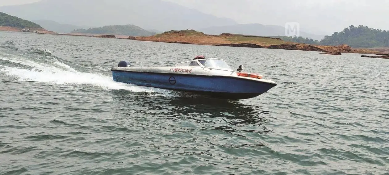 Speed boating at Banasura Sagar dam
