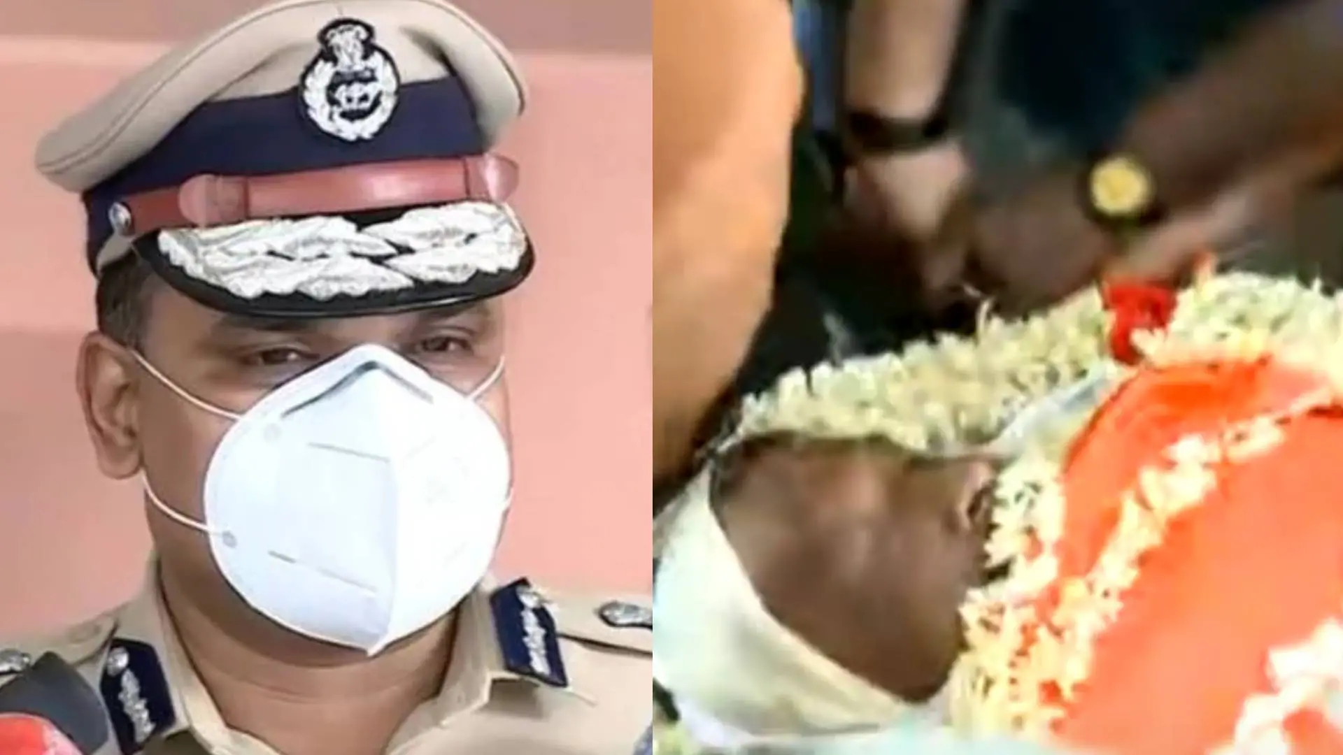ADGP Vijay Sakhare, Sreenivasan's body | Photo: Screengrab