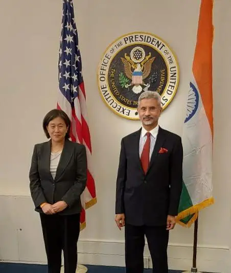 United States Trade Representative Katherine Tai and External Affairs Minister S Jaishankar I Photo: Twitter