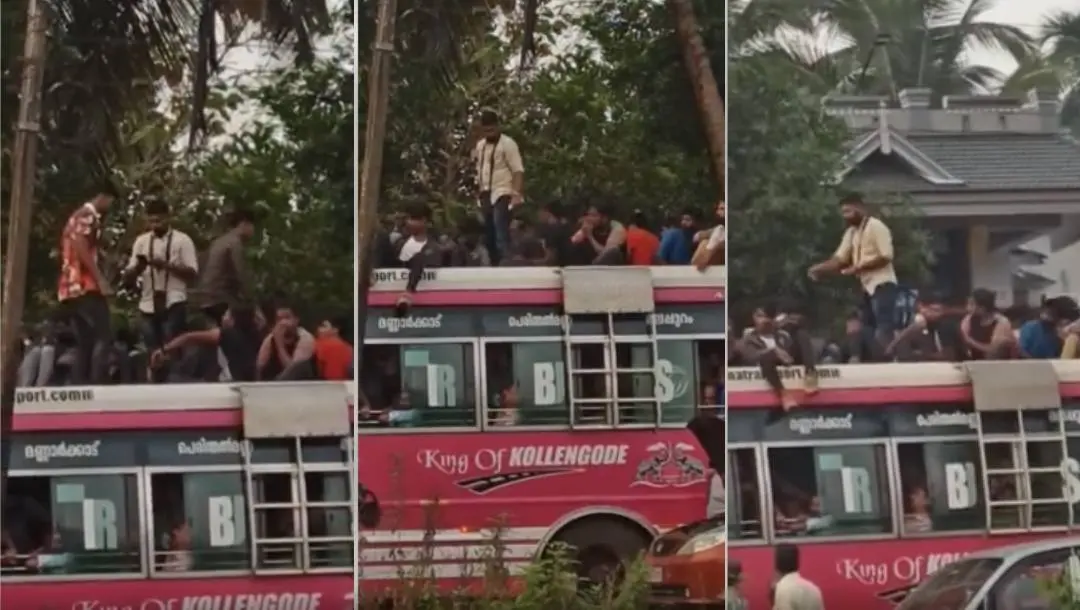 Conductor giving tickets to the passengers travelling on bus roof | Photo: Social Media