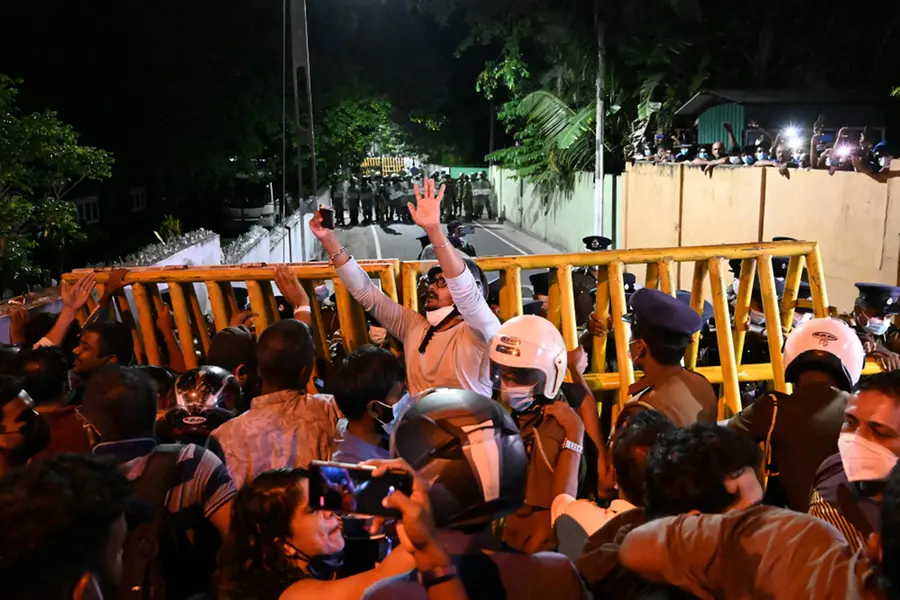 Sri Lankans protest near president's residence