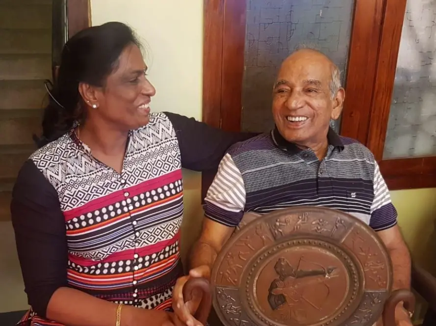 PT Usha with OM Nambiar| Photo: Twitter|PTUshaOfficial