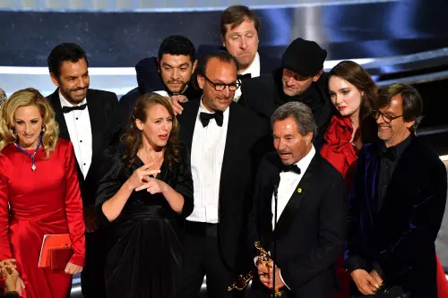 'Coda' cast and crew accept the award for Best Picture for 'CODA' onstage during the 94th Oscars at the Dolby Theatre in Hollywood, California on March 27, 2022 | Photo: AFP