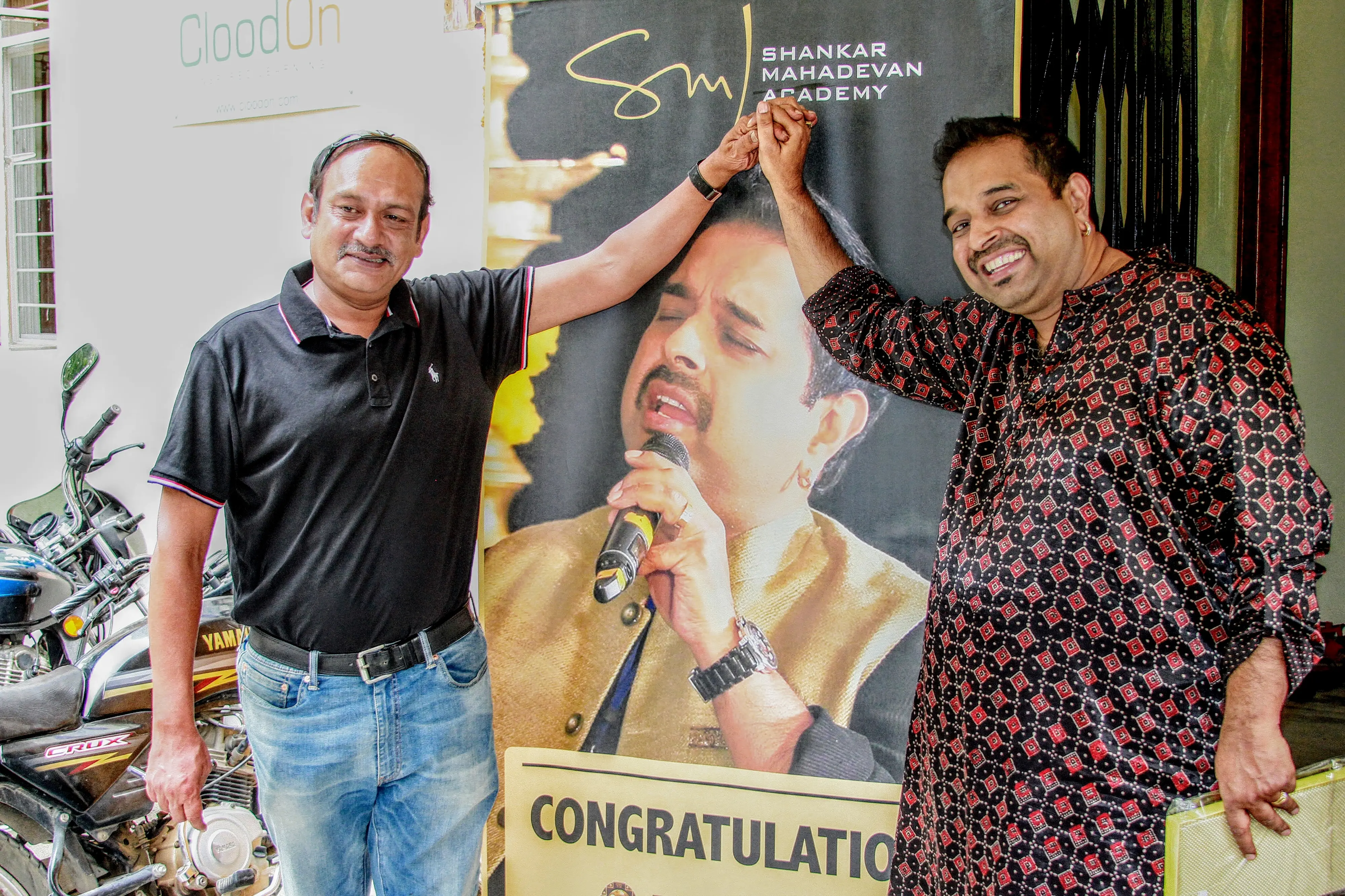 Sridhar Ranganathan, founder and CEO of Shankar Mahadevan Academy with Shankar Mahadevan | Photo: Special arrangement