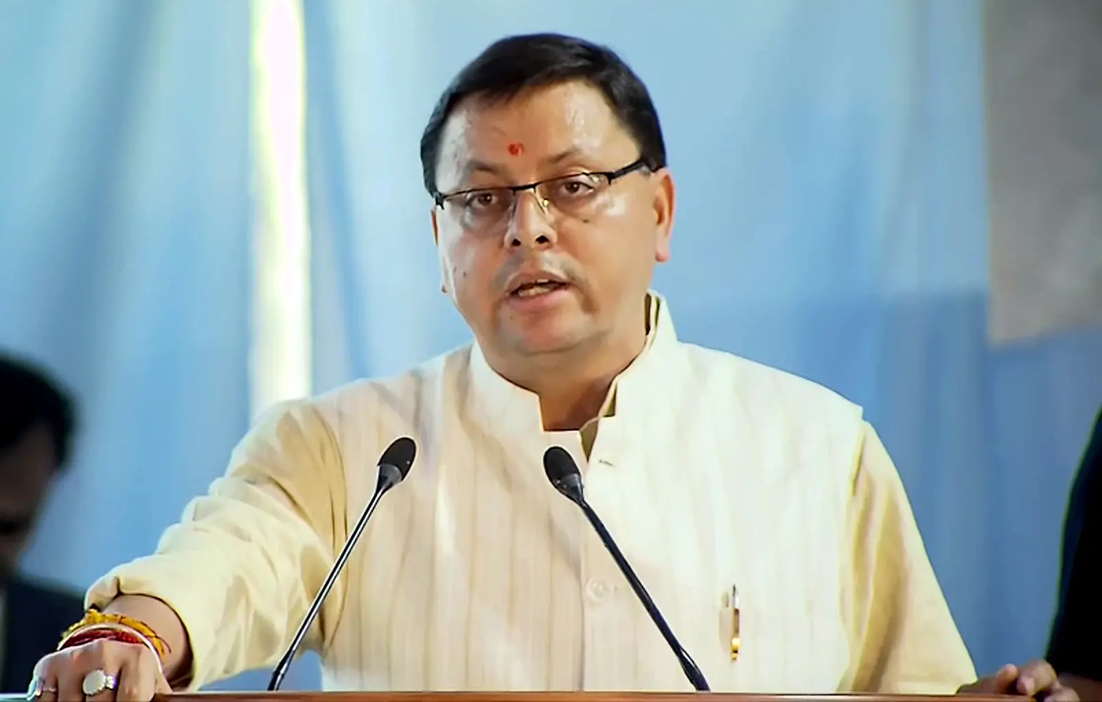 Pushkar Singh Dhami . Photo:ANI