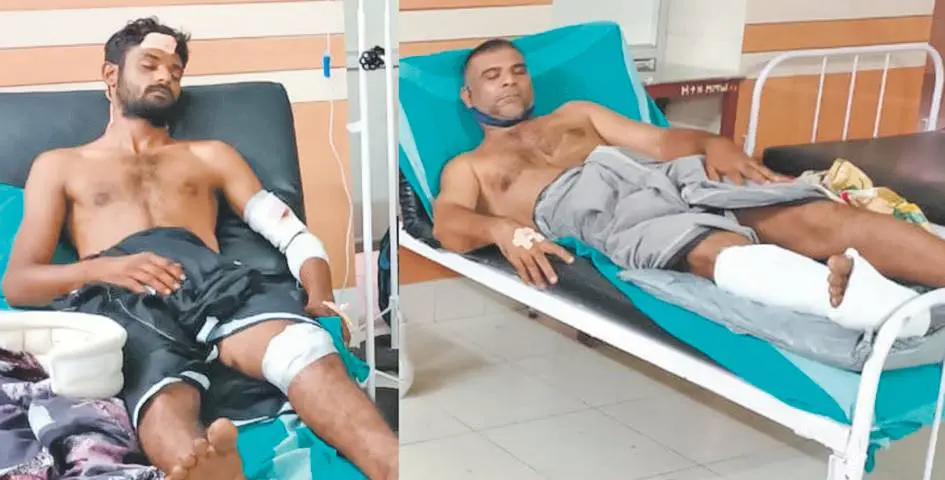 Tasleek and Saleem at the hospital in Kottiyam