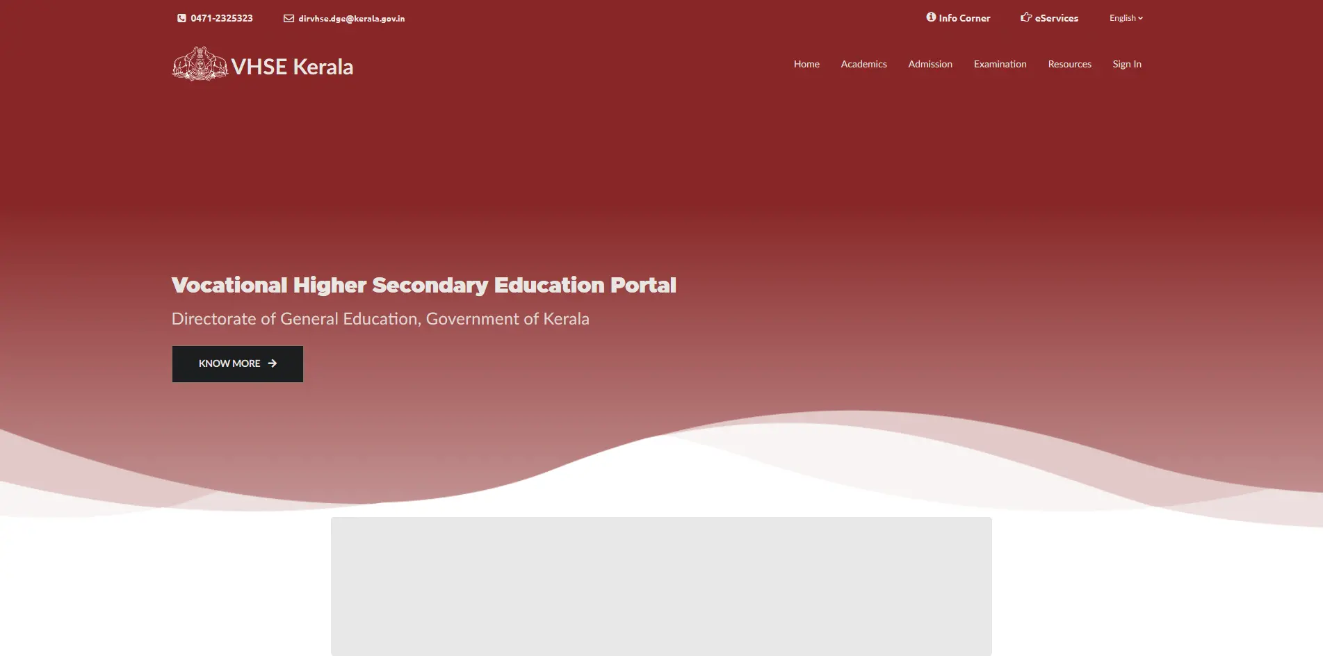 Screenshot of the portal