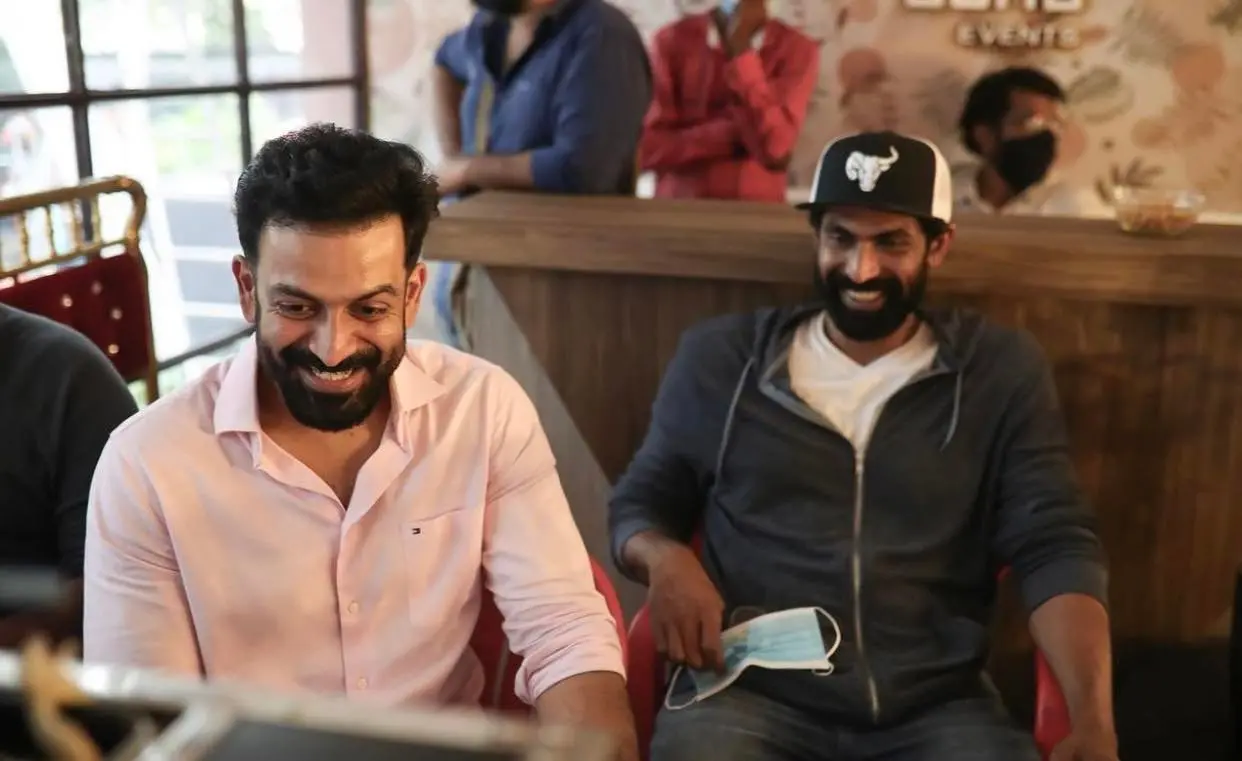 Prithviraj and Rana Daggubati on the set of Bro Daddy | Photo: Facebook