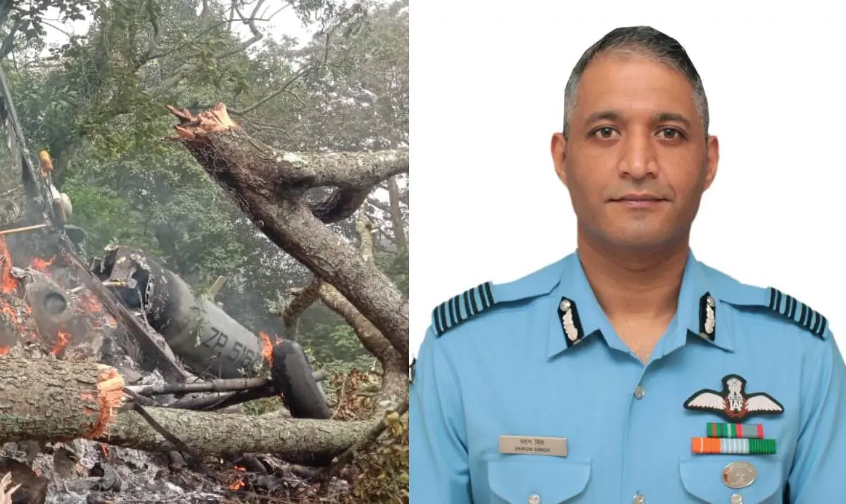 Chopper crash (left), Varun Singh