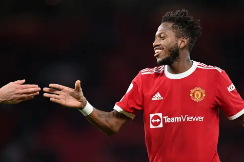 Fred celebrates after scoring | AFP