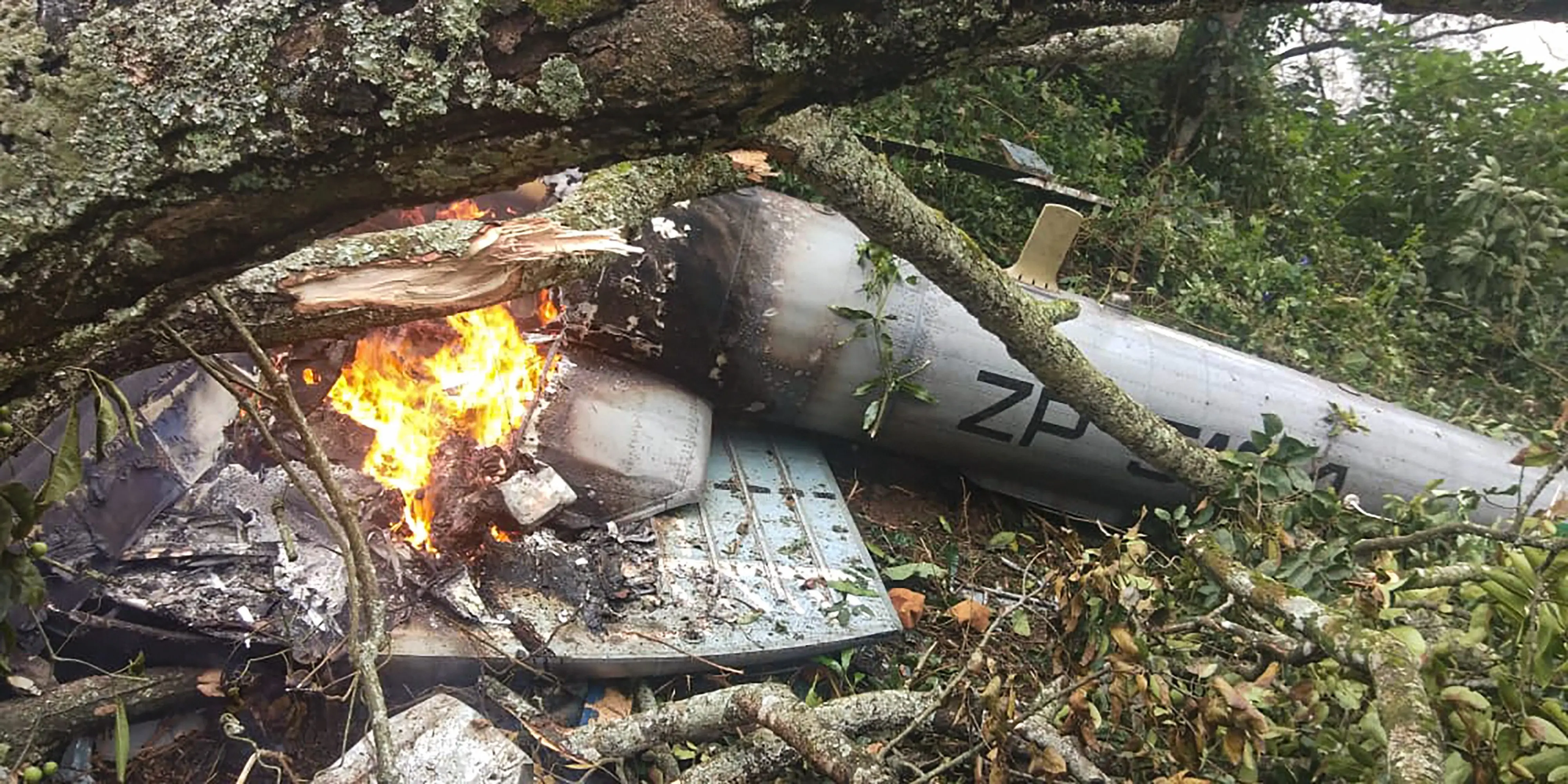 The footages from the crash site