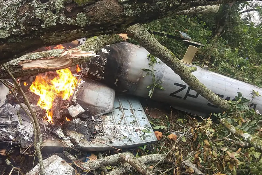 Visuals from Conoor helicopter crash site