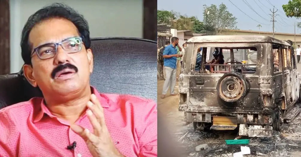 Sabu Jacob, Police vehicle attacked by migrant labourer's | Photo: Mathrubhumi